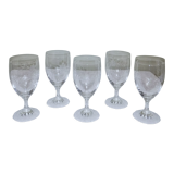 5 verres à vin 12cl en cristal
