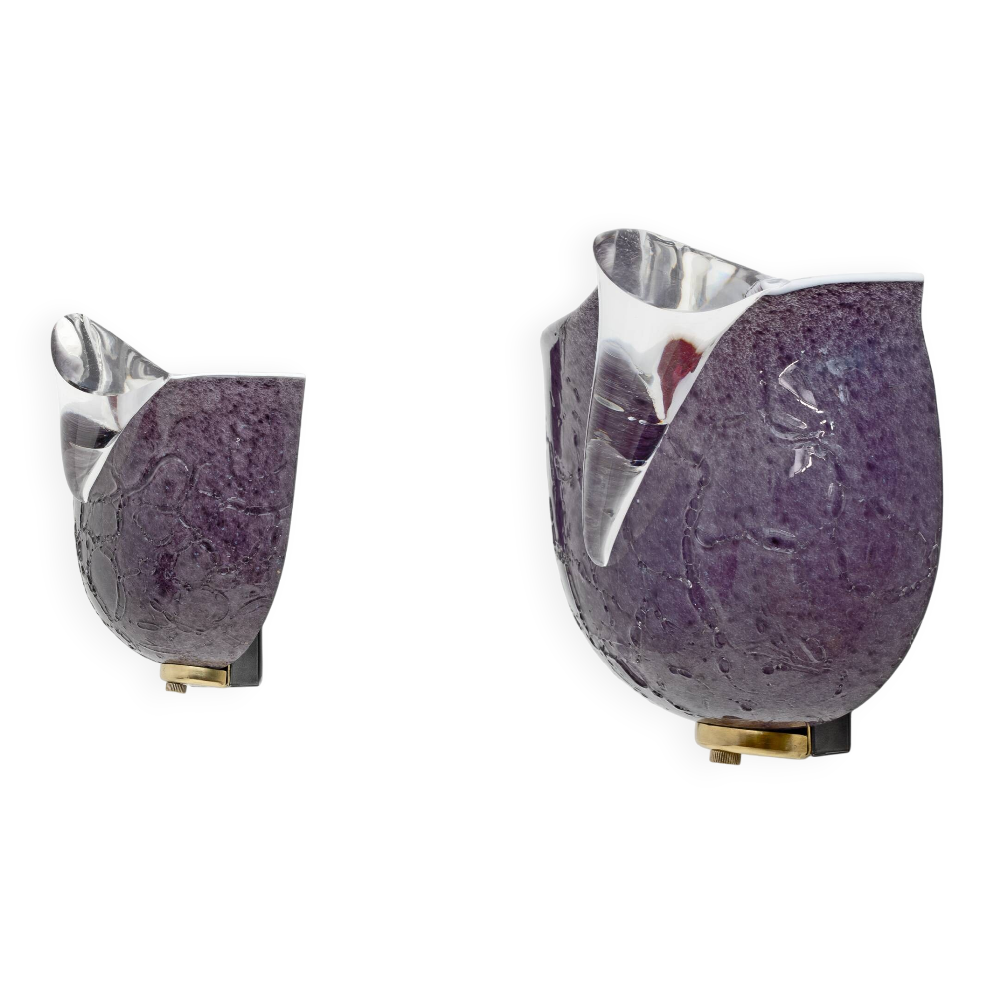 Pair of Mila Schon Modern Italian Murano Glass Sconces for Zonca, 1980s