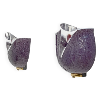 Pair of Mila Schon Modern Italian Murano Glass Sconces for Zonca, 1980s
