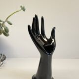 Handmade vintage black ceramic ring sizer vase