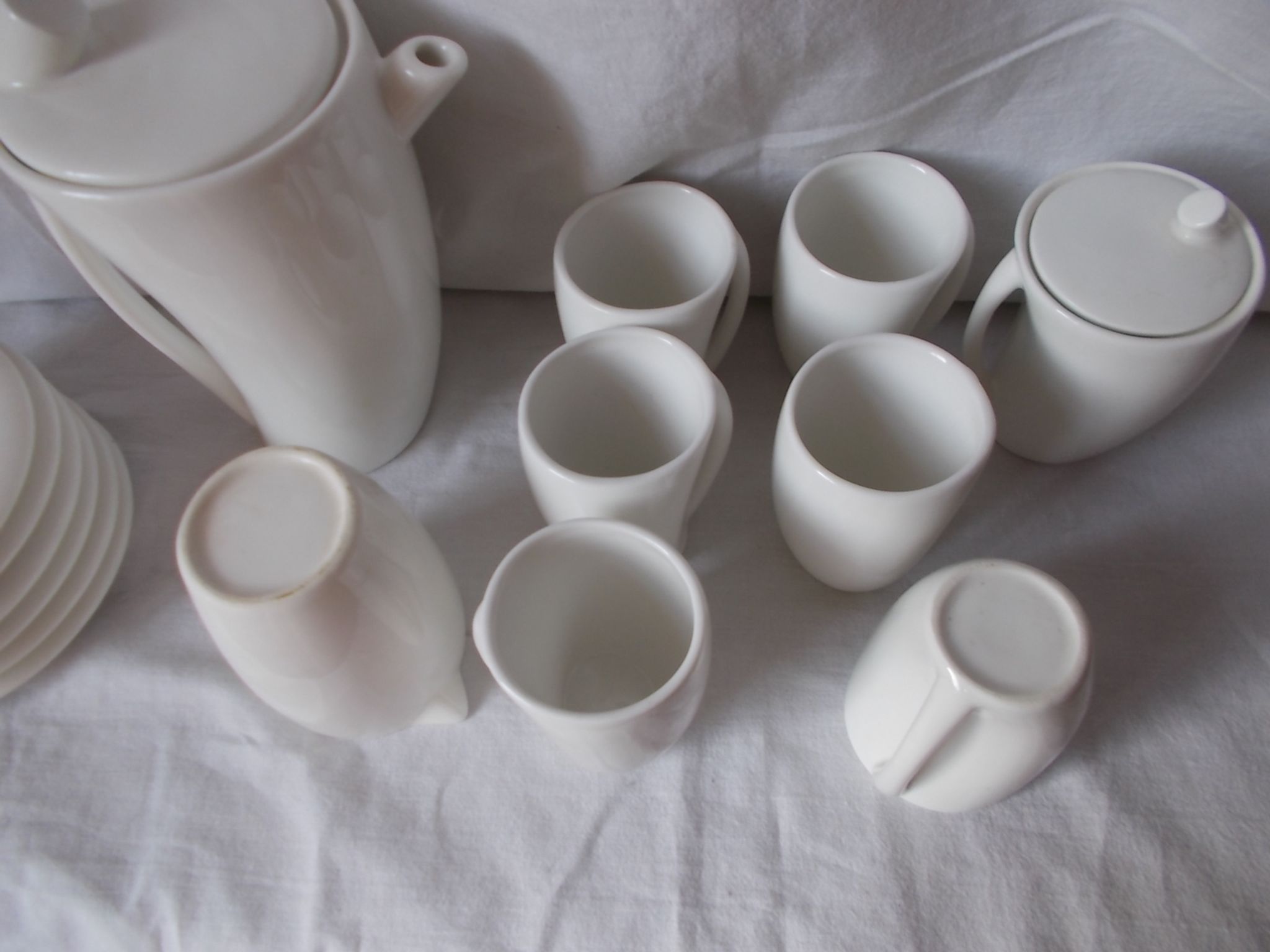 Service café faience blanche