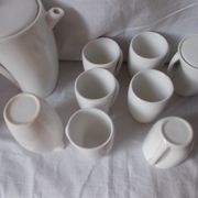 Service café faience blanche