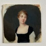 Miniature début XIXe portrait de femme exécuté à la main