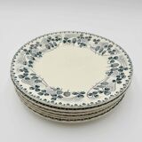 Ironstone dinner plates by E. Bourgeois, Catinat pattern, late 19th century