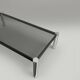 Large smoked glass and chrome coffee table 120 cm – vintage design