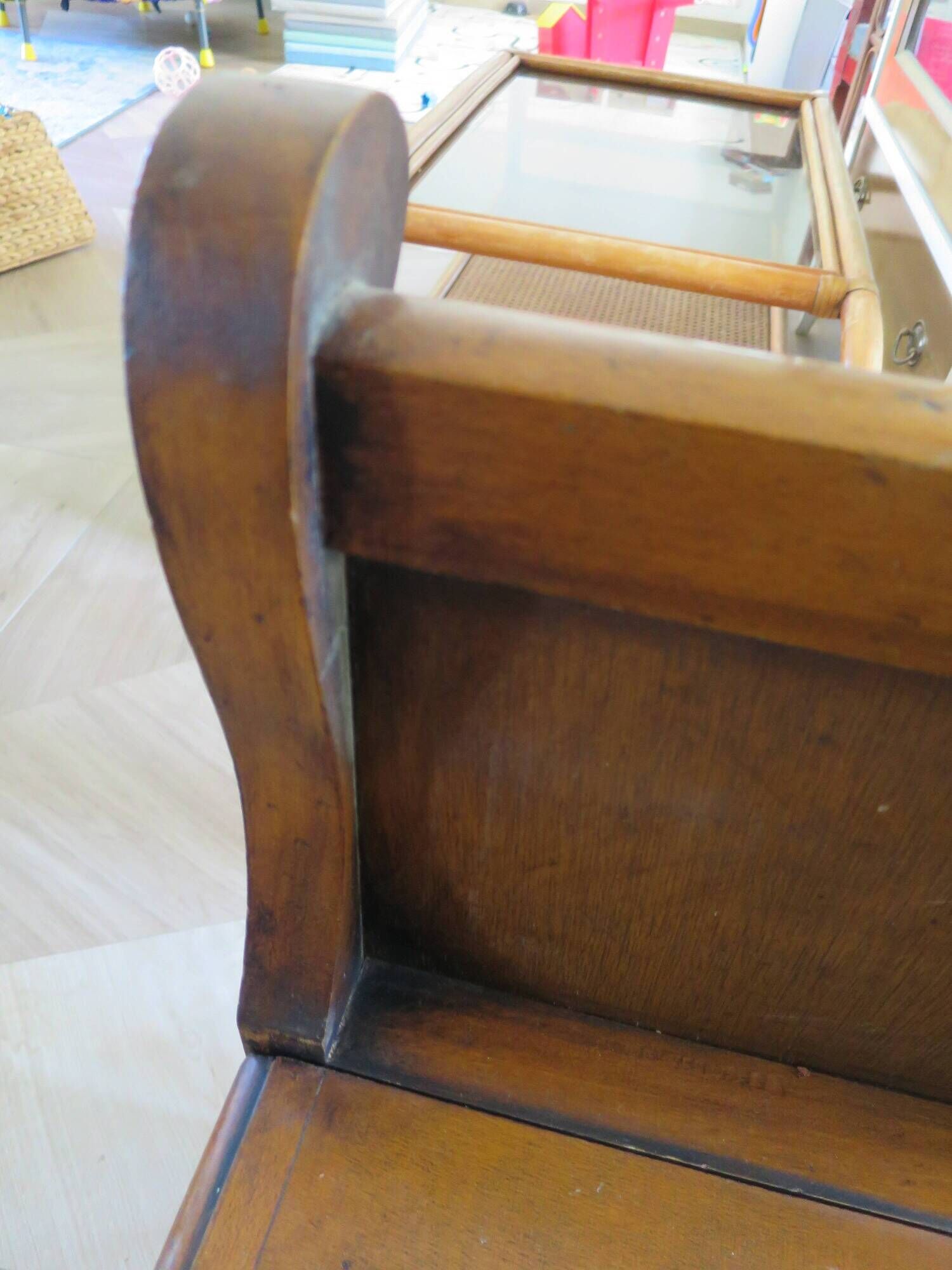 Rare entrance bench - Old chest bench - toy chest - oak color