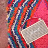 Pink Boucherouite carpet "Imouzzer" 74x170cm