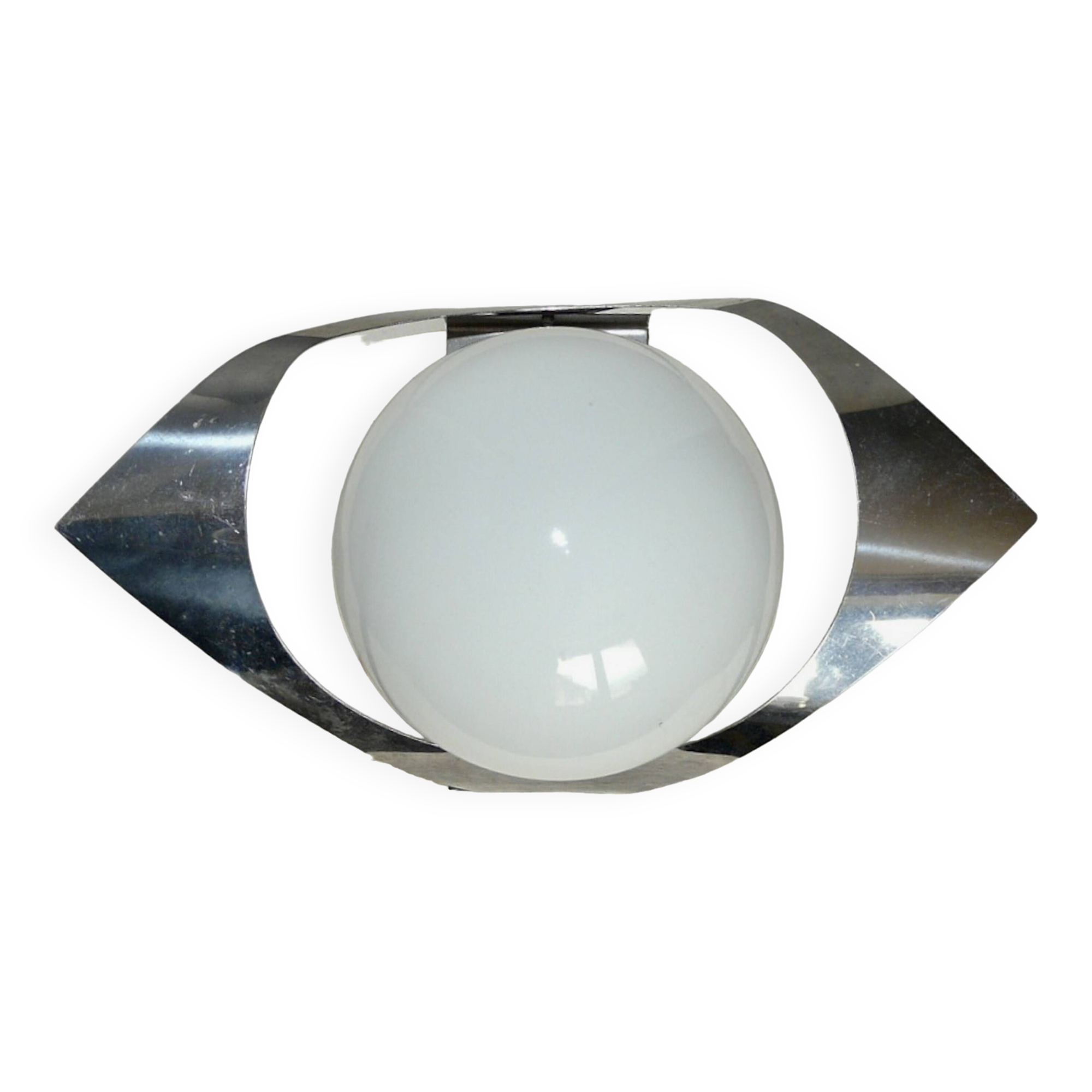 1970s aluminum eye-shaped design wall light