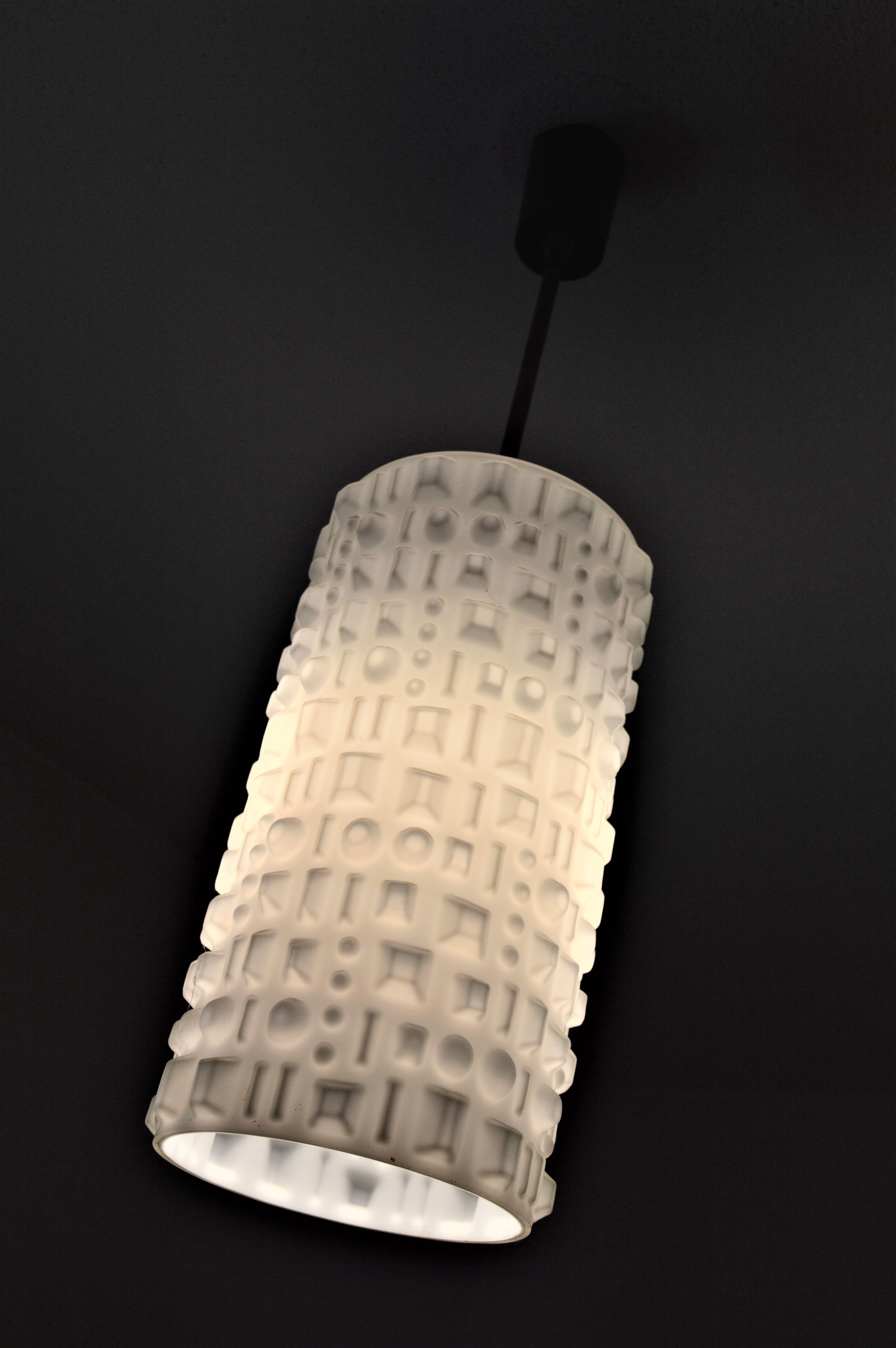 1960s Limburg Bauhaus Glass Lamp