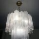 White vanished “tronchi” murano glass chandelier d50
