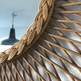 Mirror rattan 50x50cm vintage 1960