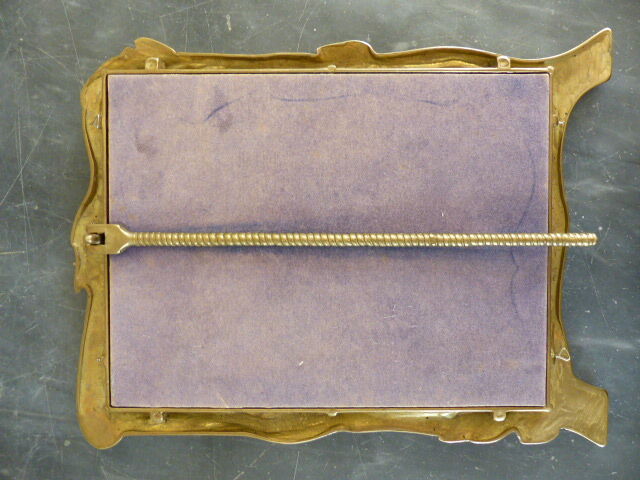 Table mirror Art Nouveau style in solid bronze 20x26cm
