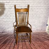Wooden armchair with high back