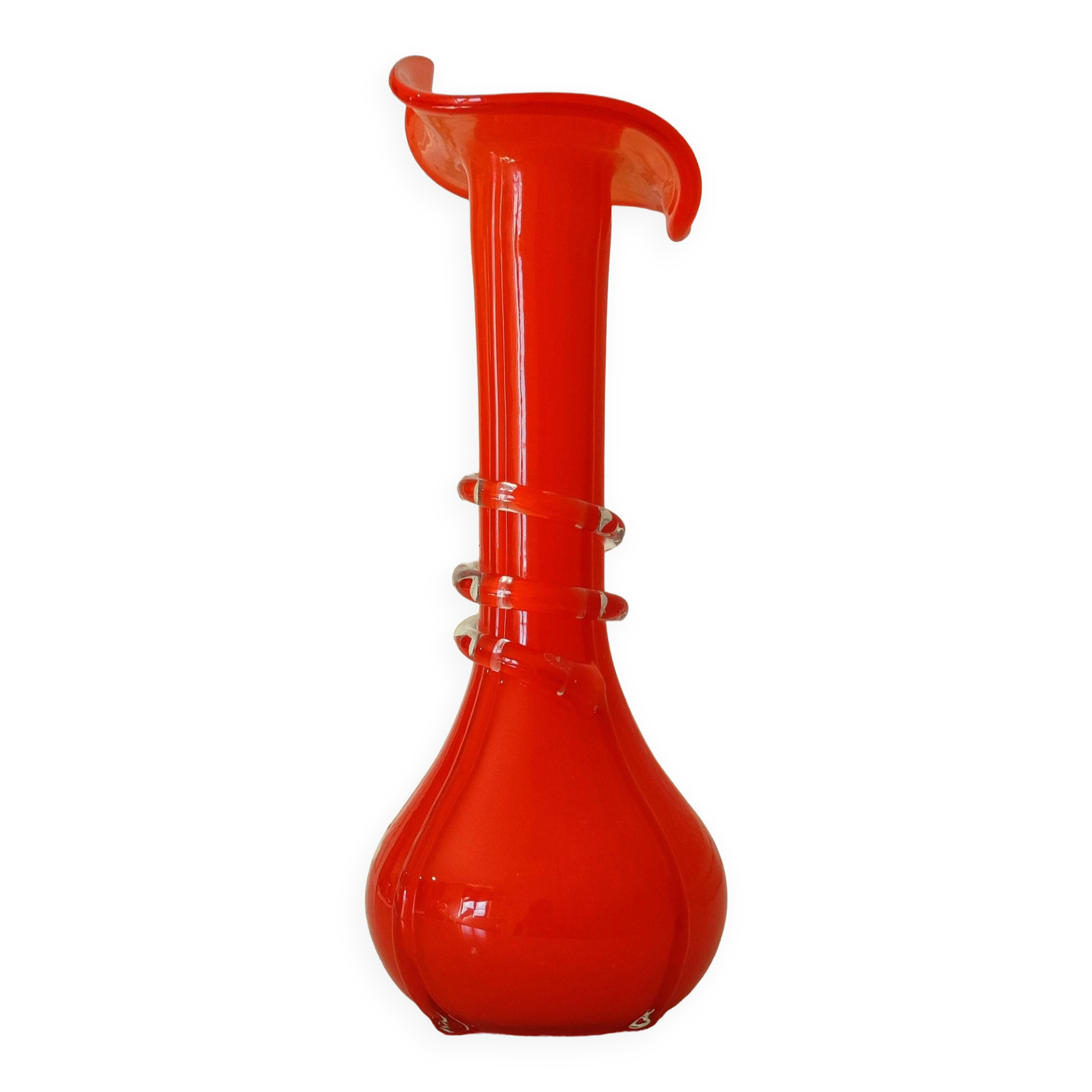 Murano blown glass “arum” soliflore vase