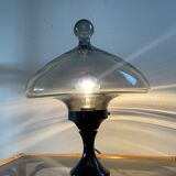 Vintage blown glass and metal lamp