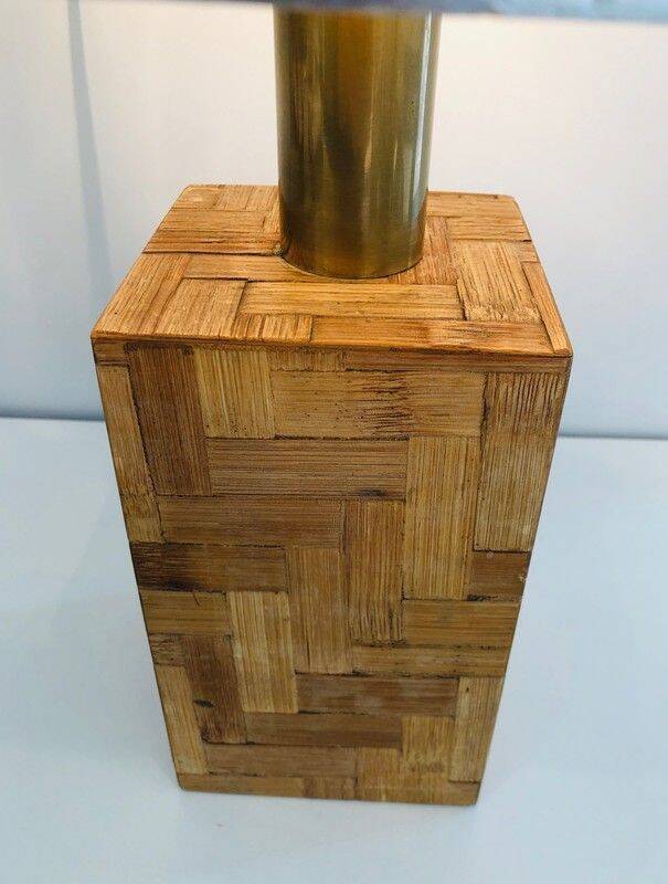 Straw marquetry lamp