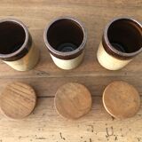 Set of 3 sandstone spice pots