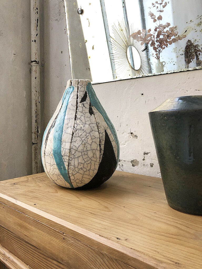 Artisan cracked earth vase