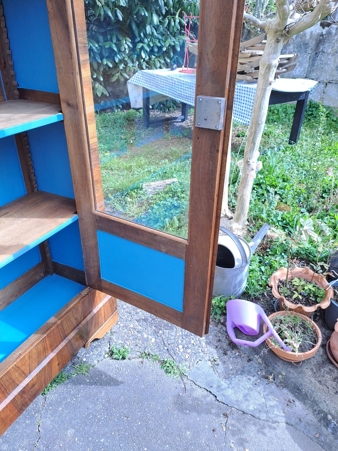 Louis Philippe blond walnut bookcase