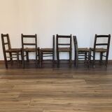Ensemble de 6 chaises paillées