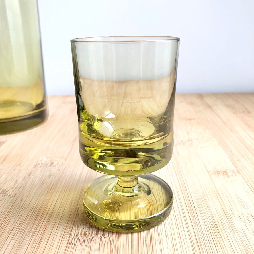 9 blown vintage glasses