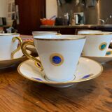 5 cups and saucers "Ithaque" Olivier Gagnère - Bernadaud Limoges