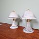 Pair of marbled Murano glass mushroom lamps, 1970s-80s.