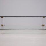 Table basse en plexiglass & laiton Charles Hollis Jones