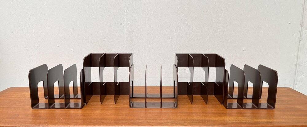 Mid-century Swedish space age magazine and vinyl rack by Sven-Eric Juhlin for Gustavsberg, 1960s, set of 5.