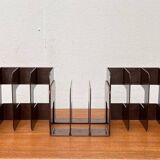 Mid-century Swedish space age magazine and vinyl rack by Sven-Eric Juhlin for Gustavsberg, 1960s, set of 5.