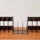 Mid-century Swedish space age magazine and vinyl rack by Sven-Eric Juhlin for Gustavsberg, 1960s, set of 5.