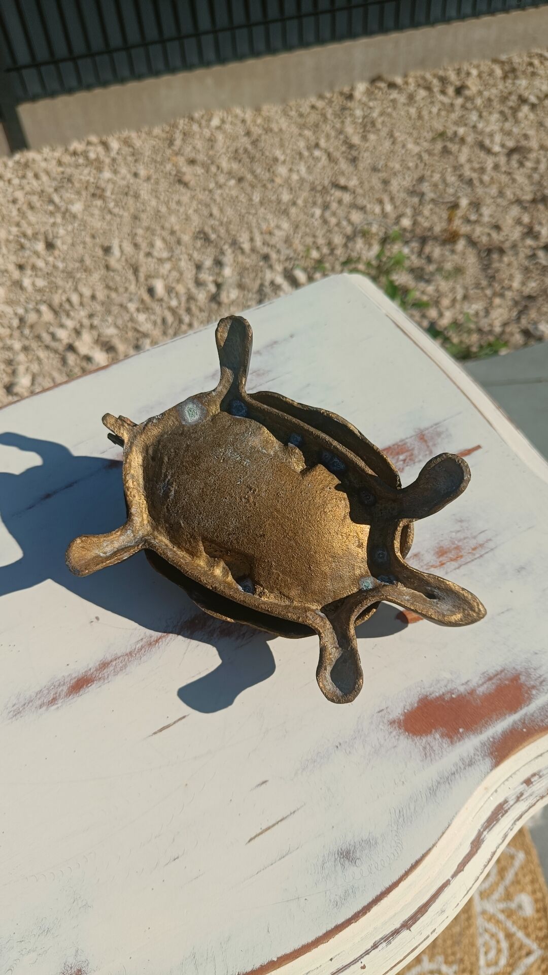 Vintage bronze turtle ashtray