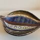 Danish ceramic dish shaped like a leaf.