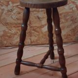 Tripod stool with turned legs