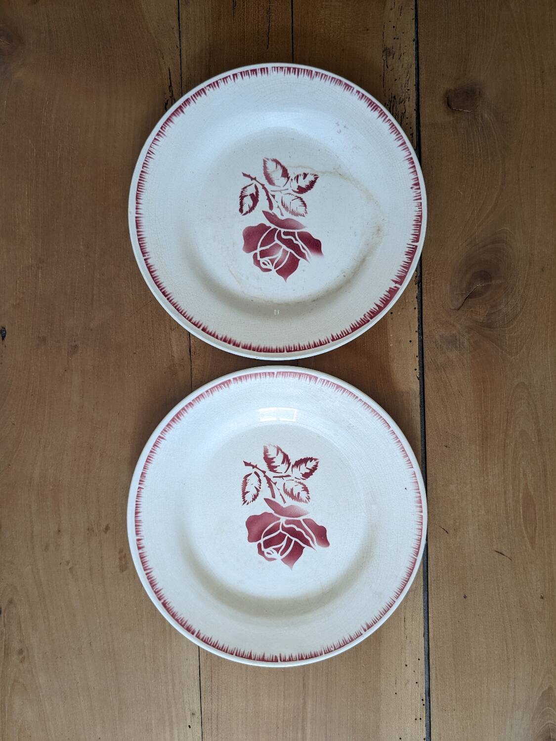 2 Digoin Sarreguemines Rolande dinner plates