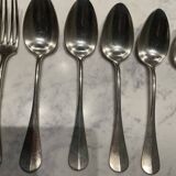 Set of 6 forks and 6 spoons. silver-plated metal. boulenger