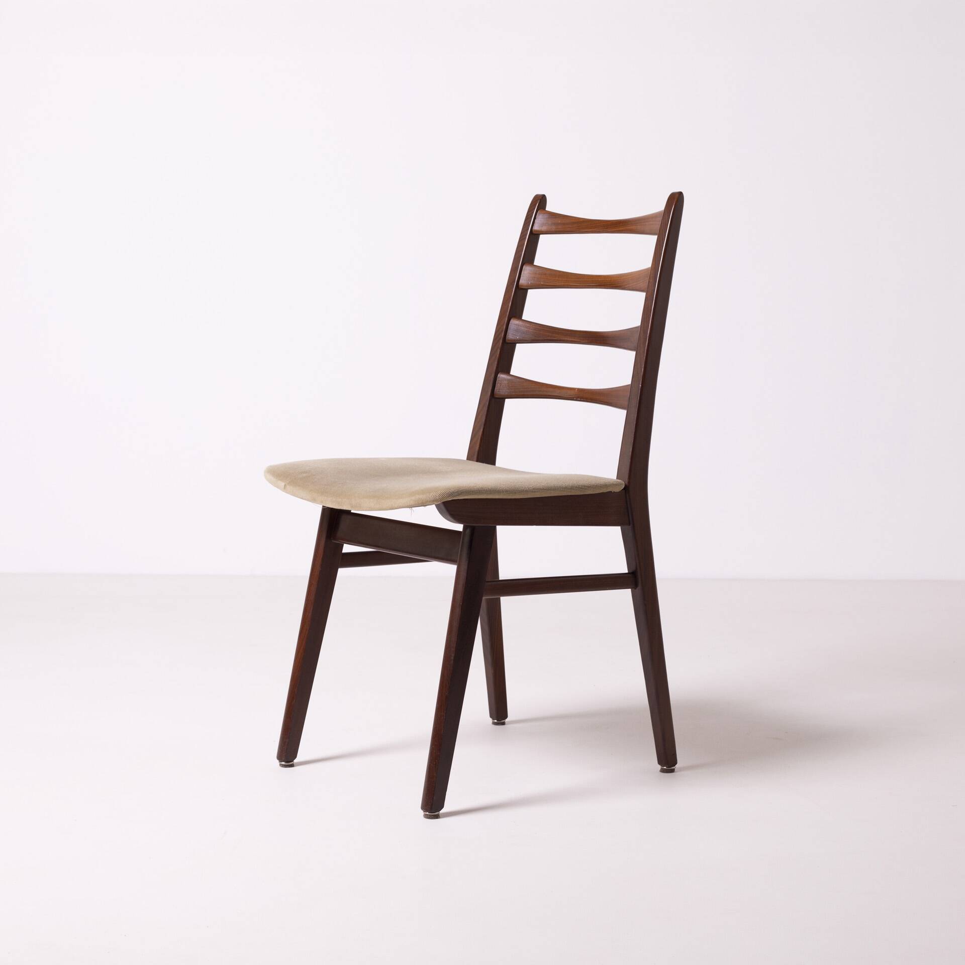 Set of 5 midcentury afromosia teak danish dining chairs, Denmark, 1960s