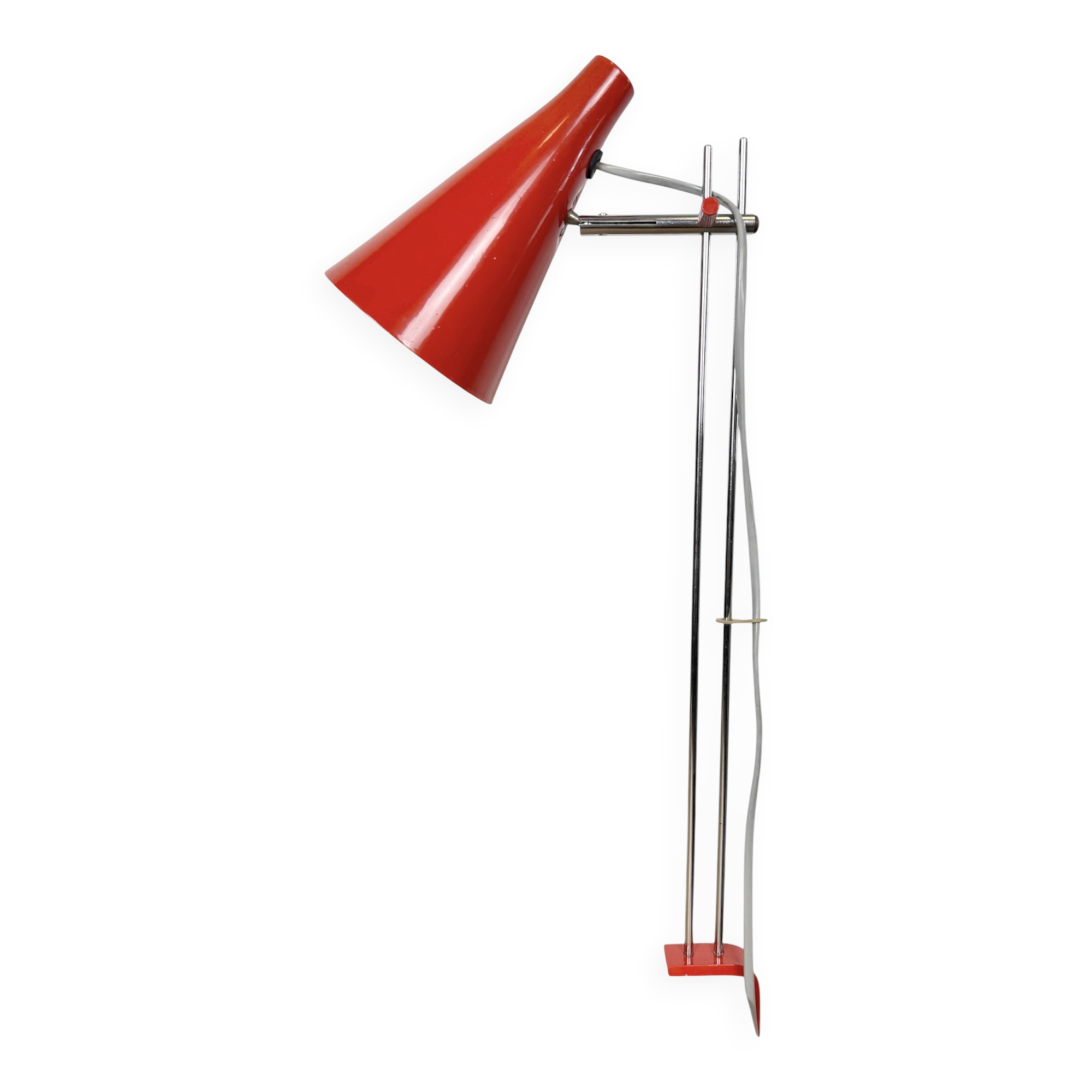 Vintage Red Table Lamp by Josef Hůrka for Lidokov, 1960s