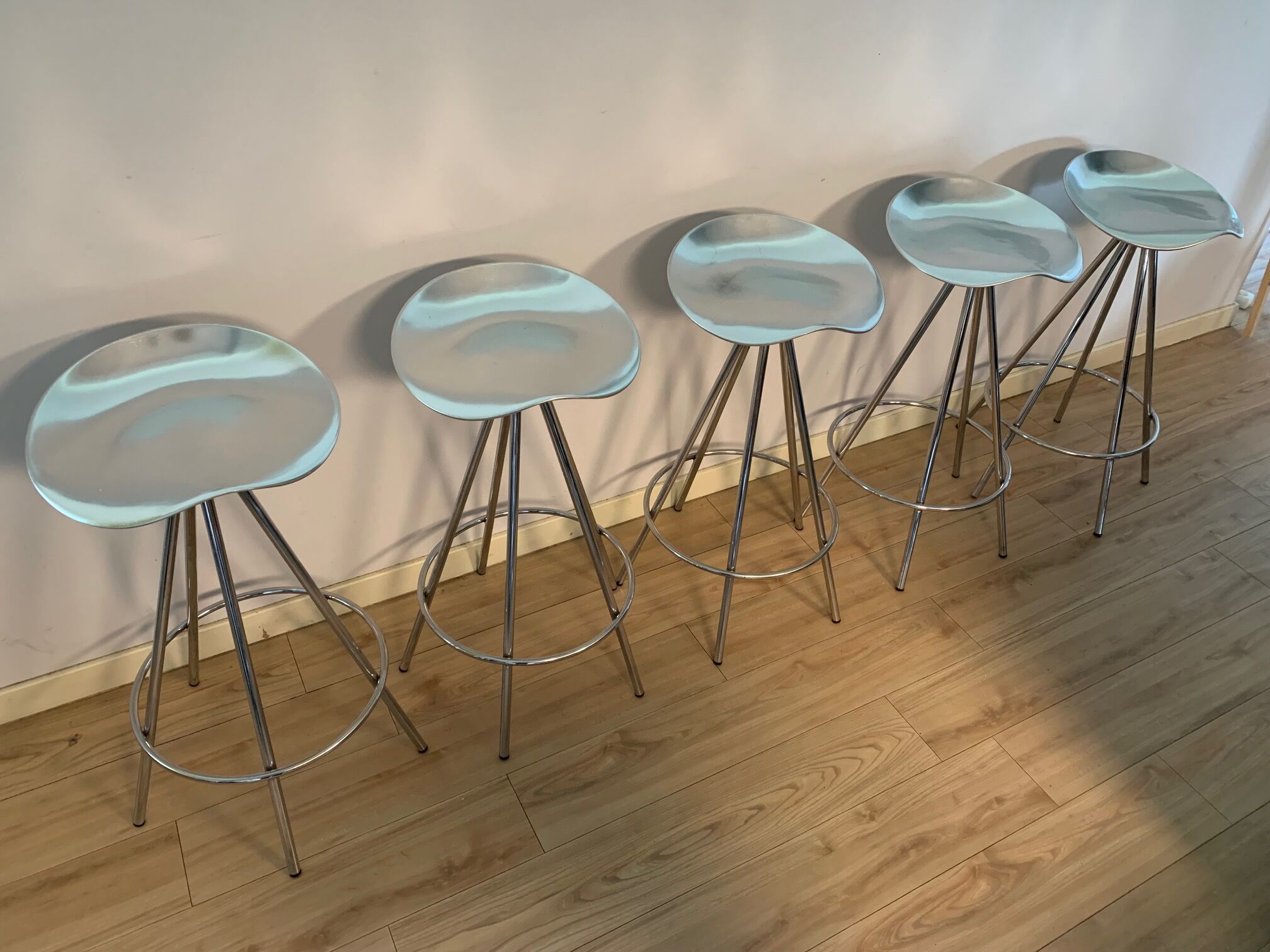 Set of 5 stools "Jamaica" by designer Pepe Cortes production Amat