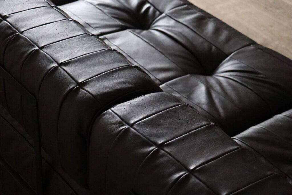 De Sede DS-88 modular sofa in dark brown patchwork leather, Switzerland 1970s