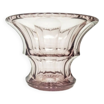 Vase Art Déco, cristal, conçu par J. Hoffmann, Bohême, Tchécoslovaquie, années 1930