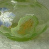 Vase boule en verre emaille email gras