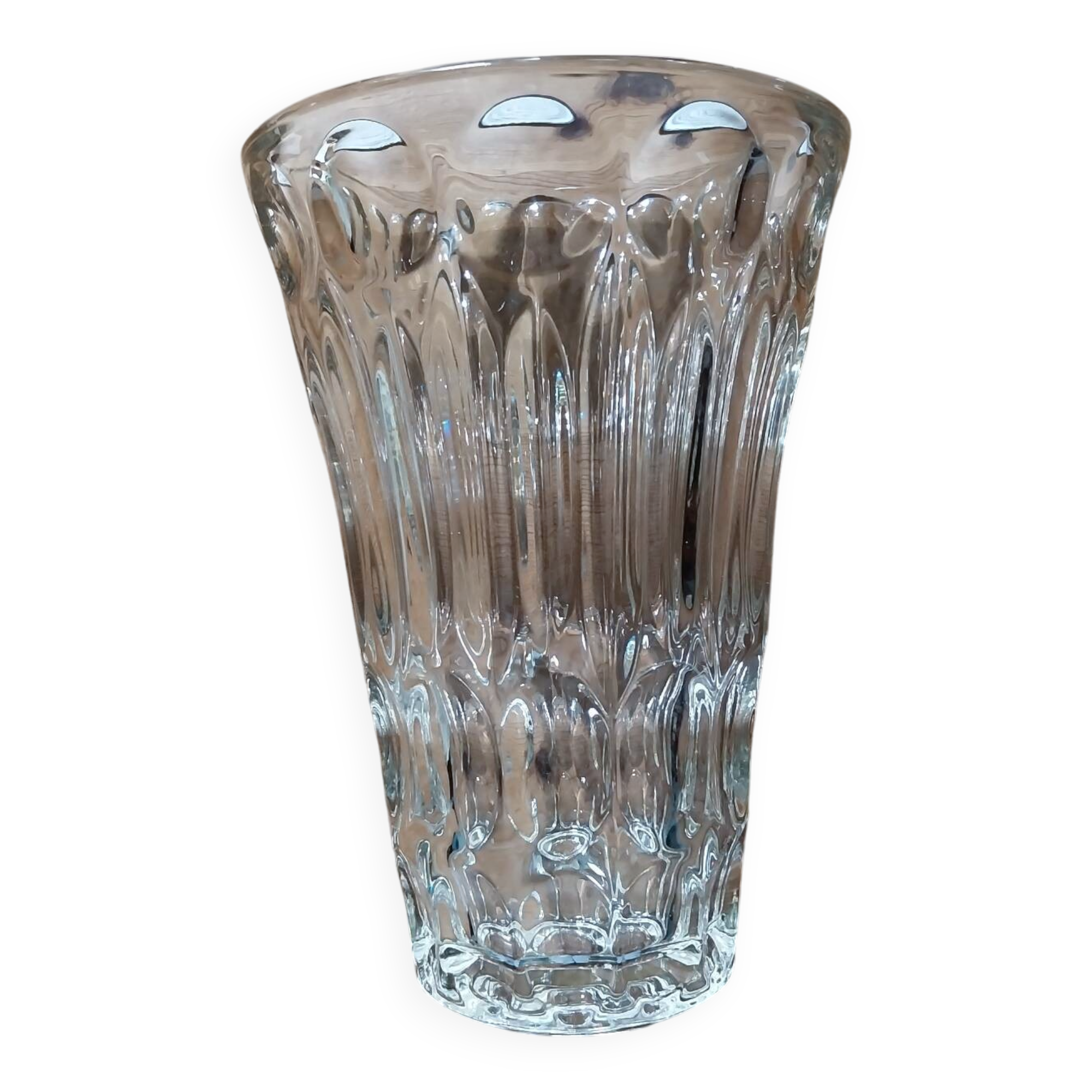 Antique pressed molded glass vase