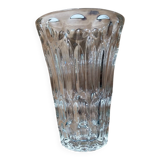 Ancien vase en verre moulé pressé