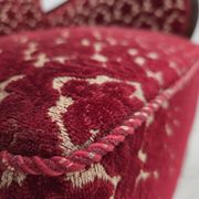 1960s, Danish armchair, cherry-red furniture velour, oak wood.