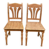 2 chaises bois massif pin