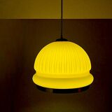 Large Space Age yellow glass hanging light