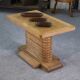 Oak side table attributed to Gaston Poisson, 1960s.