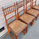 Set of 4 antique wooden and caned chairs – Henri II style