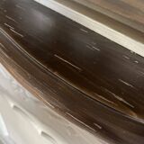 Charming vintage display cabinet in greige solid wood, castle charm.